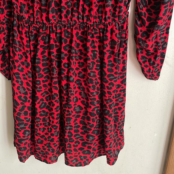 Zadig & Voltaire Reveal Leopard Print Long Sleeve Blouson Minidress - Picture 10 of 16